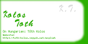 kolos toth business card